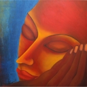 Thinker (4 x 4; Oil on Canvas, 2011). <b>AVAILABLE</b>